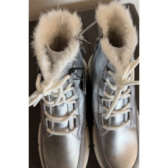 Sorel Explorer Big Kids Size 5  Lace Up Waterproof Winter Boots, Silver, - Picture 5 of 11